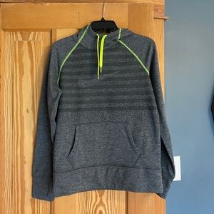 Gray and neon yellow Nike sweatshirt